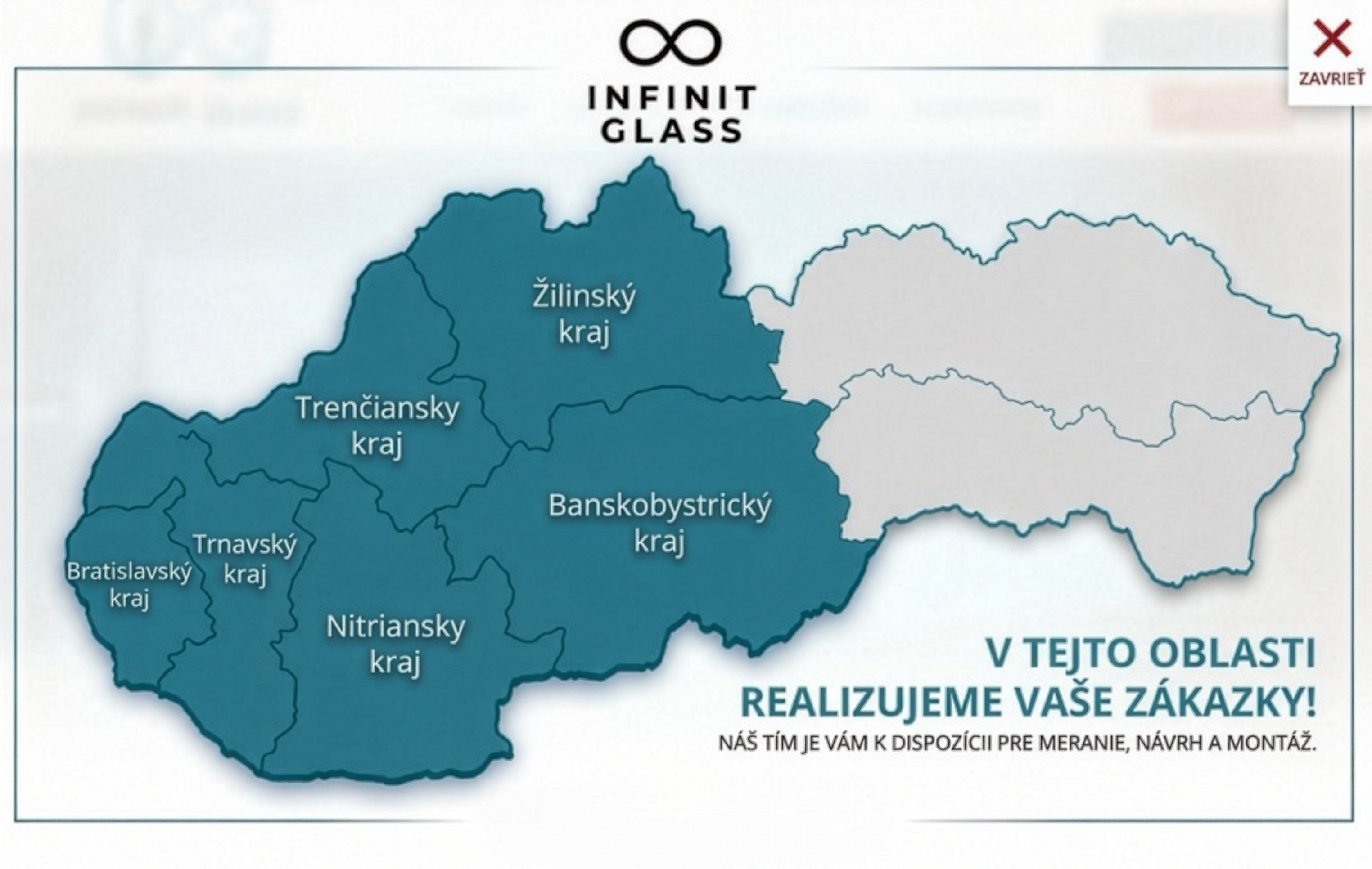 Mapa pôsobnosti INFINIT GLASS